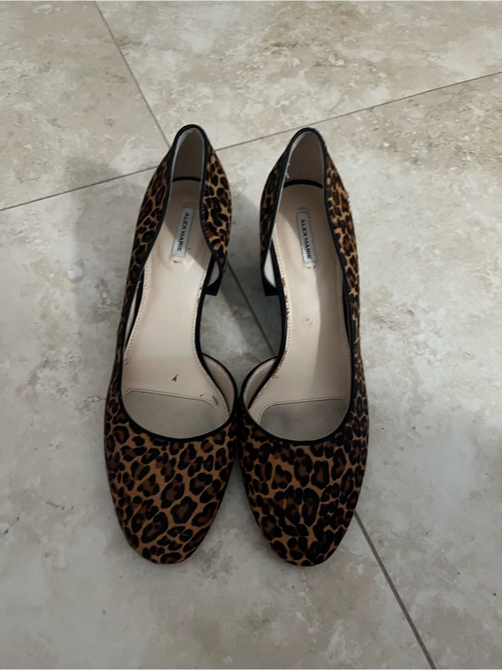 Alex Marie Leopard Print Pumps in Brown and Black
